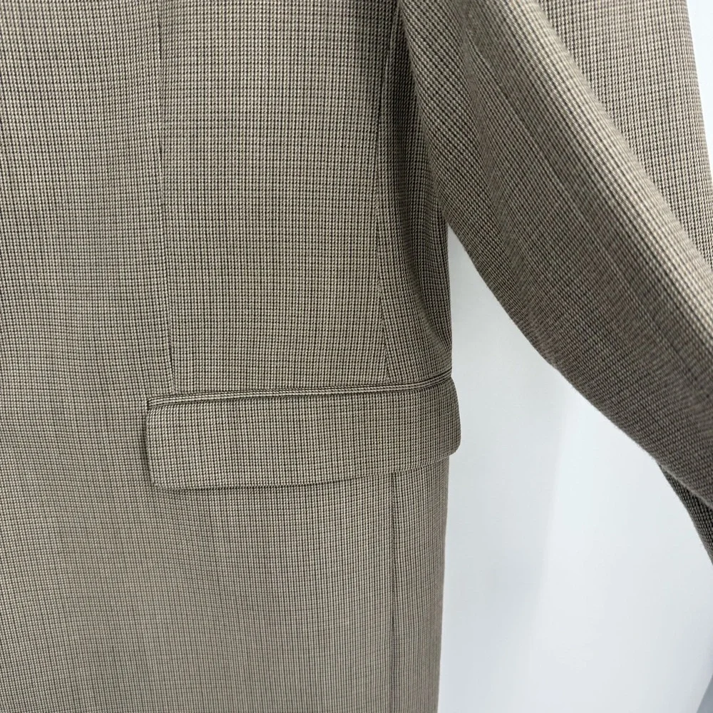 Lauren Ralph Lauren Sport Coat size 42L Jacket Blazer 2 Button tan micro-plaid